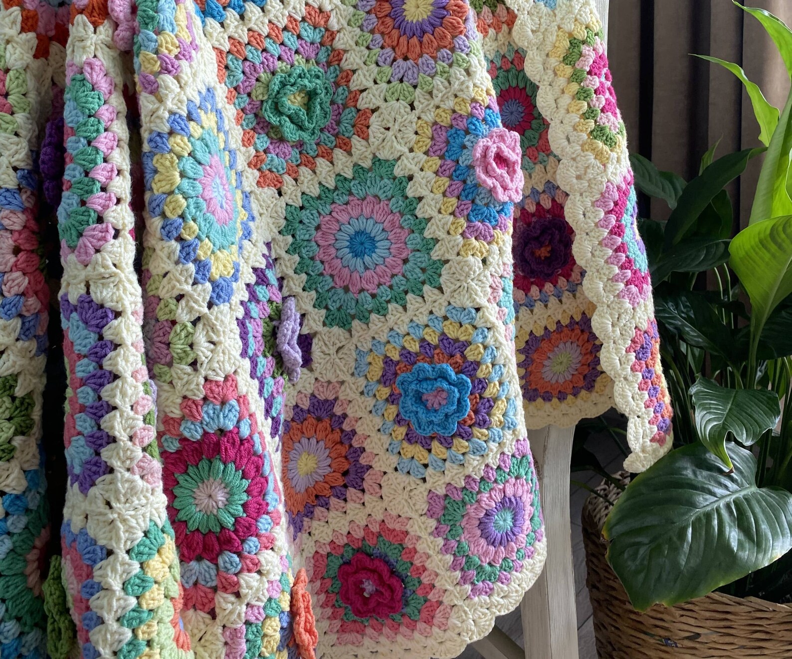 Afghan blanket handmade for baby or home decor hot